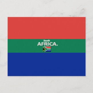 Vackert syd-Afrika-vykort för Flagga Färg Vykort