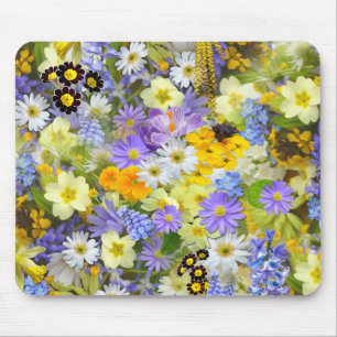 Vackert system med färgade blommor musmatta