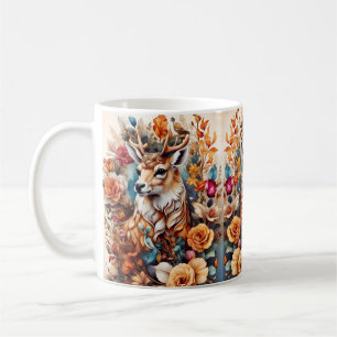 Vackert tal bland blommor kaffemugg