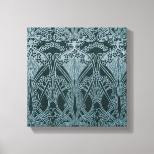 Vackert,Tal silver,art nouveau mönster,blommigt,m Canvastryck