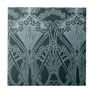 Vackert,Tal silver,art nouveau mönster,blommigt,m Kakelplatta