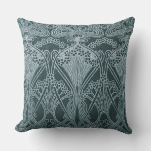 Vackert,Tal silver,art nouveau mönster,blommigt,m Kudde