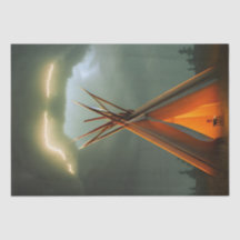 Vackert Teepee på en Stormy-natt