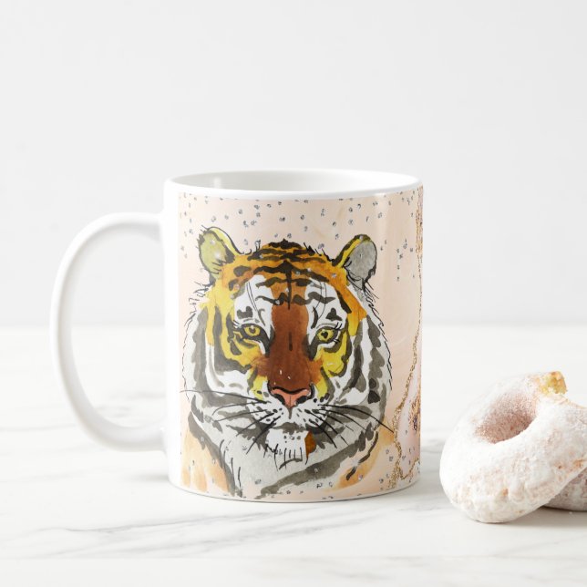 Vackert Tiger Jungle Safari Coffee Mugg, Kopp (Med munk)