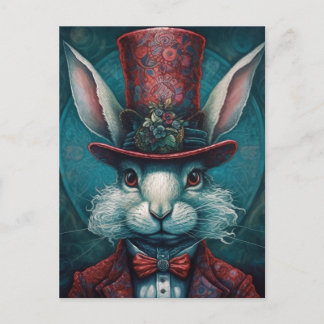 Vackert Tophat Rabbit Vykort