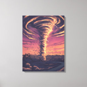 Vackert tornado vid solnedgången canvastryck