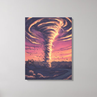 Vackert tornado vid solnedgången canvastryck