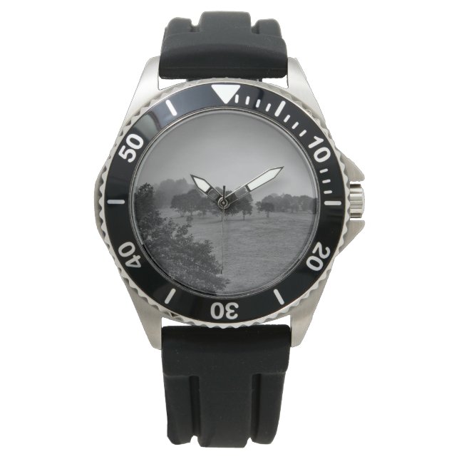 Vackert träd och naturen i dimma armbandsur (Framsida)