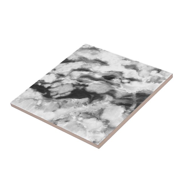 Vackert Trendig Black White Marble Stone Kakelplatta (Sidan)