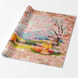 Vackert Trendig Happy thanksgiving Fall Presentpapper