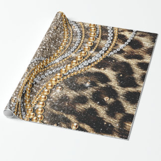 Vackert trendig leopard faux djuravtryck presentpapper