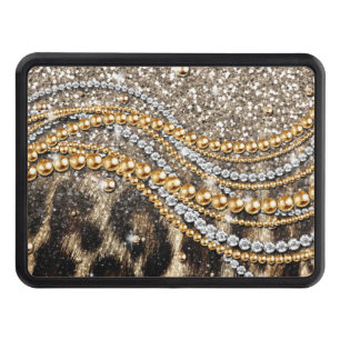 Vackert trendig leopard faux djuravtryck skydd för dragkrok