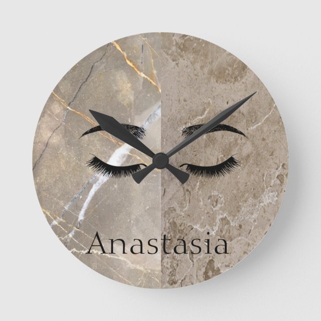 Vackert Trendig Marble, Öga Rund Klocka (Framsida)