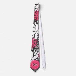 Vackert trendig monogram blommönster slips