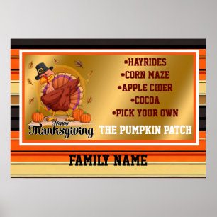 Vackert Trendig Thanksgiving - höstsamling Poster