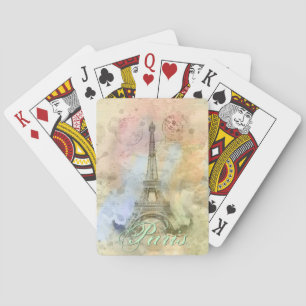 Vackert trendig vintage Eiffel Torn Frankrike Spelkort
