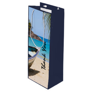 Vackert Tropiskt Beach med Rowboat-Tack