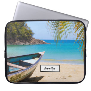 Vackert Tropiskt buss med en Rowboat Laptop Fodral