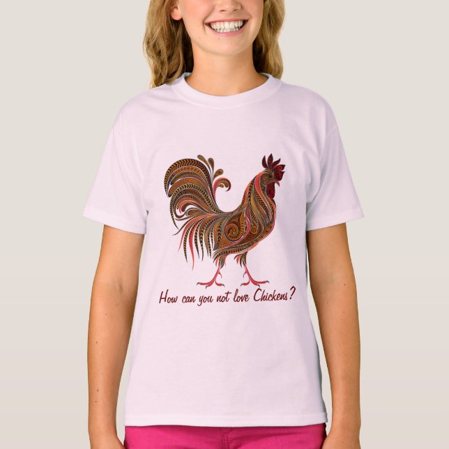 Vackert Tupp roligt kärlek Chickens citat T Shirt (Framsida)