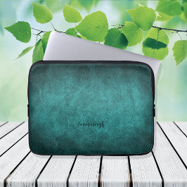 Vackert turkos Gamla Faux-läder Laptop Fodral