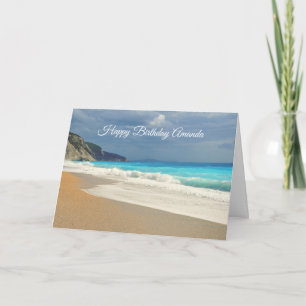 Vackert Turquise Sea Tropical Photo Birthday Kort