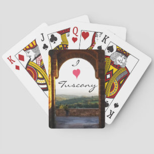 Vackert Tuscan liggande genom en stenbåge Casinokort