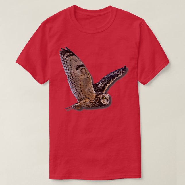 Vackert Uggla Raptor Flight Bird of Ber Birding B T Shirt (Design framsida)