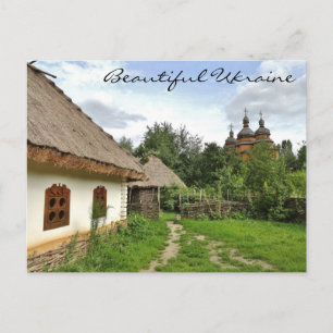 Vackert ukrainskt vykort/ukrainsk by vykort
