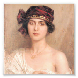 Vackert, unge dam,av Albert Lynch,Belle epoque Fototryck