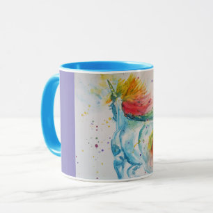 Vackert Unicorn Watercolor art Girls Dam Mugg
