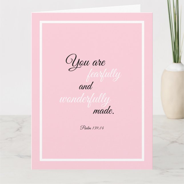 Vackert uppmuntrande bibelcitat Psalm 139 Kort (Framsida)