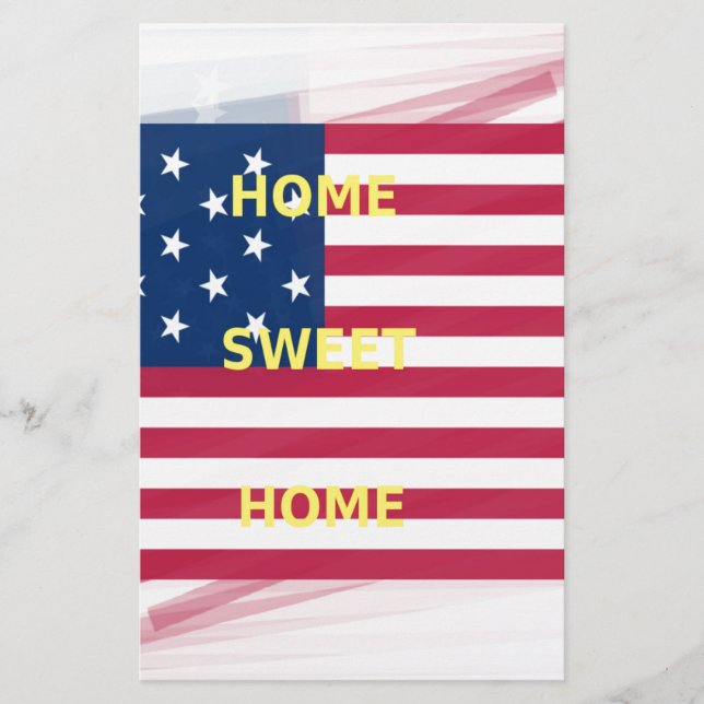 Vackert USA flagga Home Sweet Home Home (Framsida)