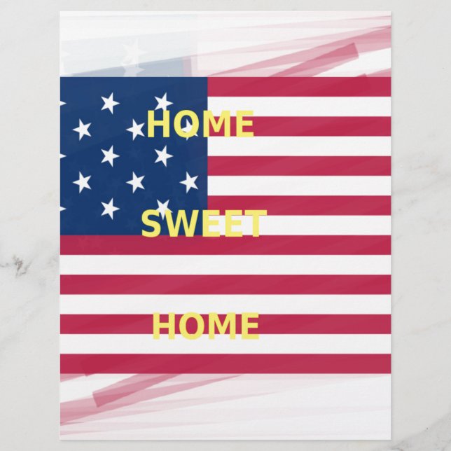 Vackert USA flagga Home Sweet Home Home (Framsida)