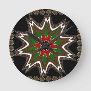 Vackert, vackert Kenya Cultural Motif Geometrical Rund Klocka