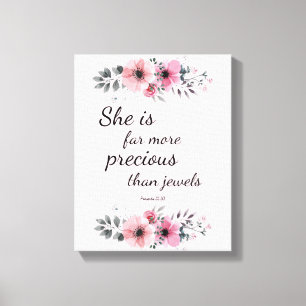 Vackert, vackert skript Bible Verse Inspired Canvastryck