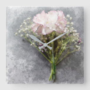 Vackert väggklocka - Rosa Chrysanthemum