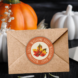 Vackert välkomstfack runt klistermärke