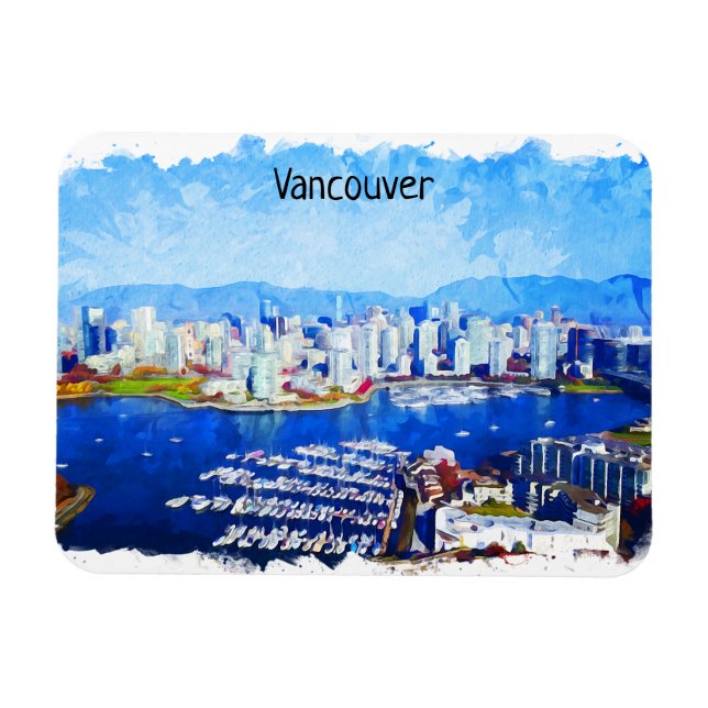 Vackert Vancouver Kanada City View Magnet (Horisontell)