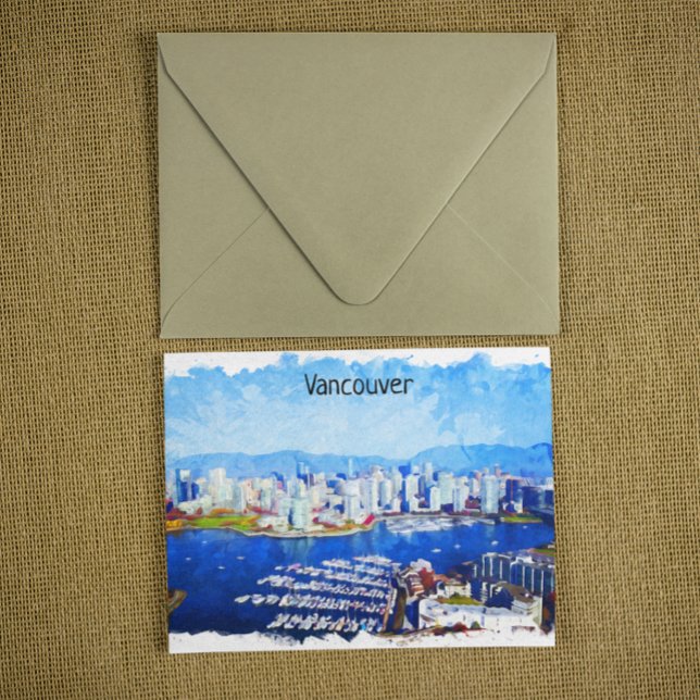 Vackert Vancouver Kanada City View Vykort (Vancouver canada vintage travel postcard)