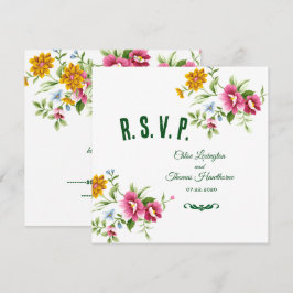 Vackert Vår blommor Bröllop OSA Card Inbjudningar