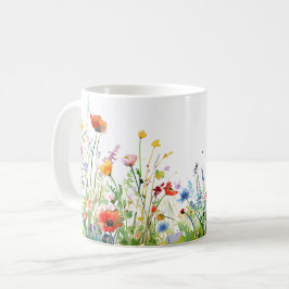 Vackert Vår Meadow Flowers Wrap Kaffemugg
