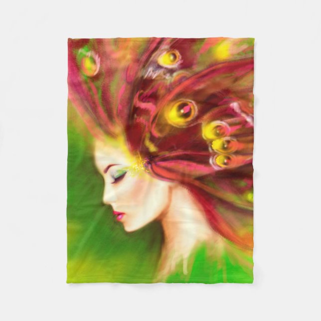 Vackert Vår sommarfjäril Fleecefilt (Framsidan)