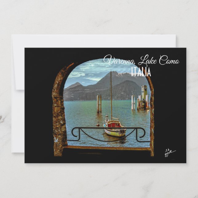 Vackert Varenna Italien Boat Photo Postcard (Framsida)