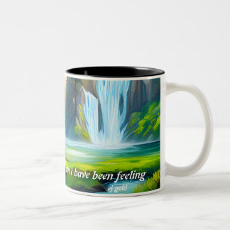 Vackert vattenfall, mantrakaffe mugg