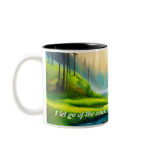 Vackert vattenfall, mantrakaffe mugg