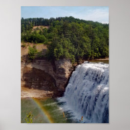 Vackert vattenfallsfotografi av regnbåge poster