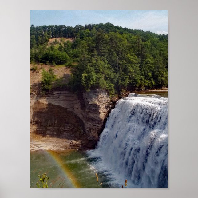 Vackert vattenfallsfotografi av regnbåge poster (Framsidan)