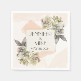 Vackert vattenfärgad blombukett pappersservett