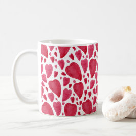 Vackert vattenfärgshjärta kaffemugg