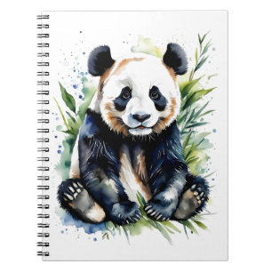 Vackert vattenfärgspanda Bear Anteckningsbok